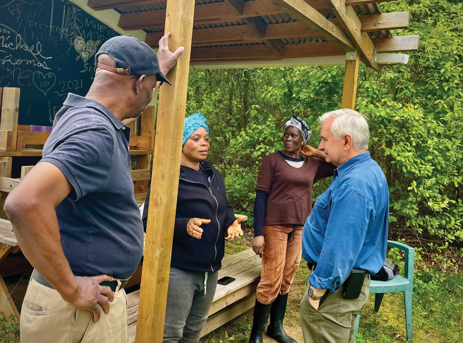 FIGHTING FOR FOOD: On May 19, U.S. Sen. Jack Reed visited Johnston’s Bami Farm. Julius Kolawole, founder of the Rhode Island African Alliance, considers Reed an ally in the global and local food fight.